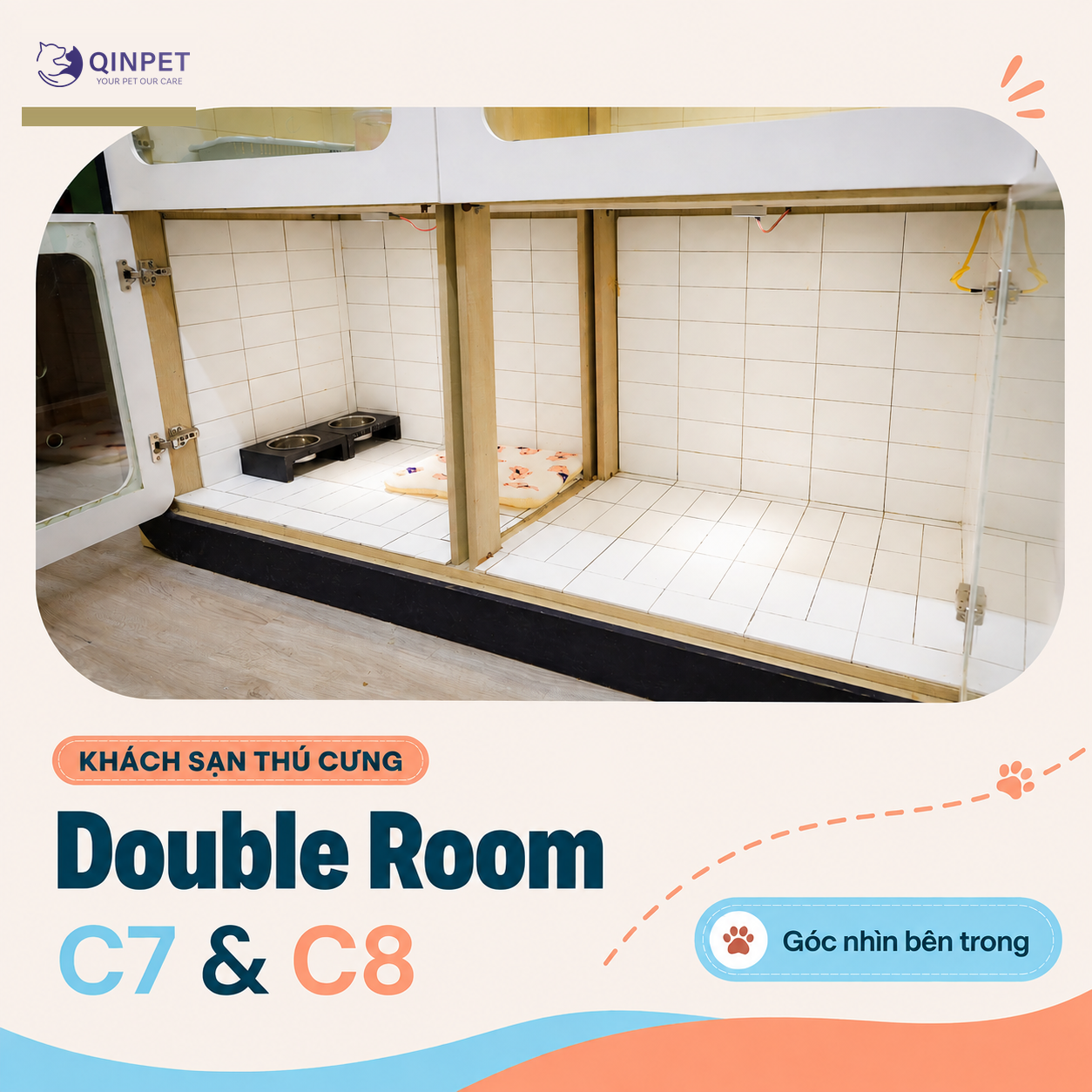 Góc bên trong Double Room tại QINPET