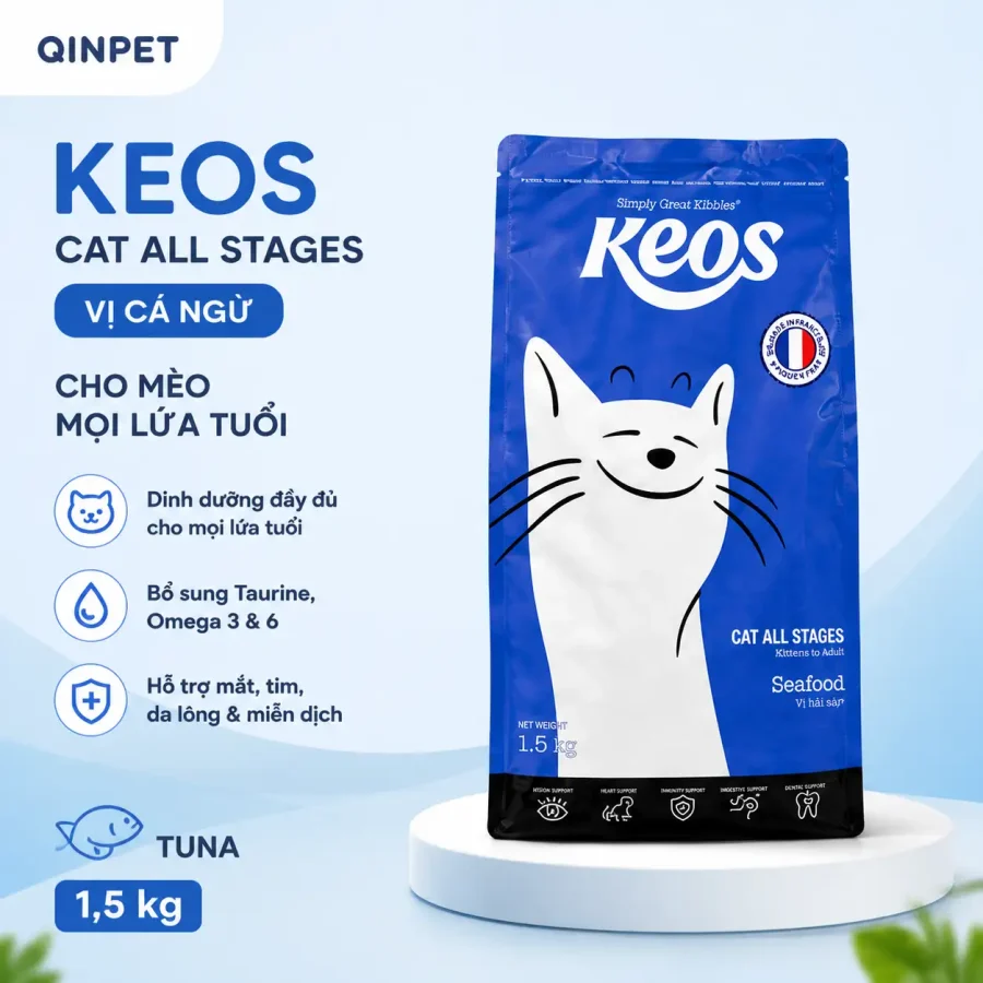 Hạt mèo Keos - Mọi lứa tuổi vị cá ngừ | 1.5kg