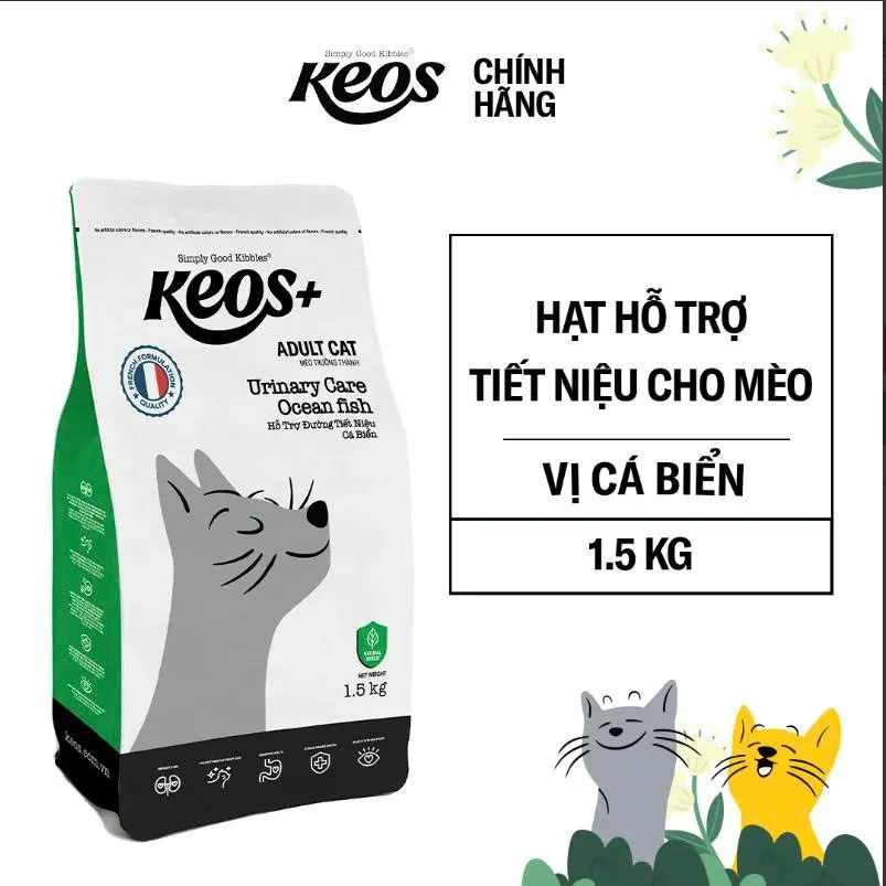 Hạt mèo Keos+ - Hỗ trợ tiêu hoá vị cá biển | 1.5kg